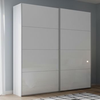 Beluga Extra Alpine White and White High Gloss 181cm 2 Door Sliding Wardrobe
