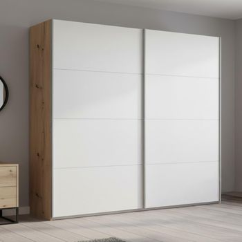 Beluga Extra Artisan Oak and Alpine White 181cm 2 Door Sliding Wardrobe