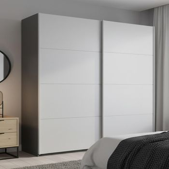 Beluga Extra Graphite and Silk Grey 181cm 2 Door Sliding Wardrobe