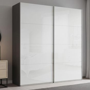 Beluga Extra Graphite and White High Gloss 181cm 2 Door Sliding Wardrobe