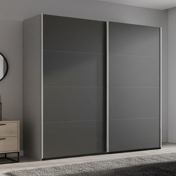 Beluga Extra Silk Grey and Graphite 181cm 2 Door Sliding Wardrobe