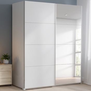 Beluga Extra Alpine White 181cm 2 Door Mirror Sliding Wardrobe