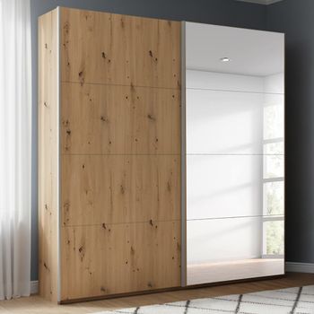 Beluga Extra Artisan Oak 181cm 2 Door Mirror Sliding Wardrobe