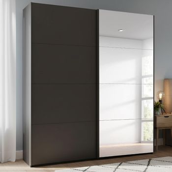 Beluga Extra Graphite 181cm 2 Door Mirror Sliding Wardrobe