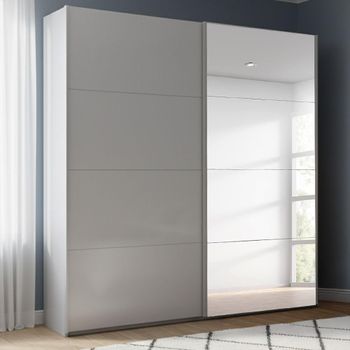 Beluga Extra Silk Grey 181cm 2 Door Mirror Sliding Wardrobe