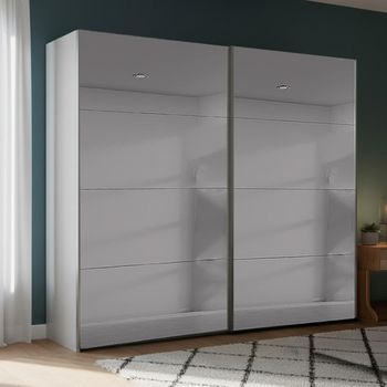 Beluga Extra Grey Mirrored Silk Grey 226cm 2 Door Sliding Wardrobe