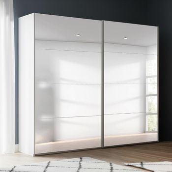 Beluga Extra Alpine White Mirrored 226cm 2 Door Sliding Wardrobe
