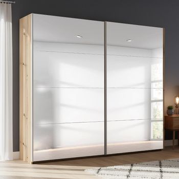Beluga Extra Mirrored Artisan Oak 226cm 2 Door Sliding Wardrobe