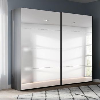 Beluga Extra Graphite Mirrored 226cm 2 Door Sliding Wardrobe