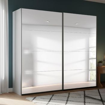 Beluga Extra Silk Grey Mirrored 226cm 2 Door Sliding Wardrobe