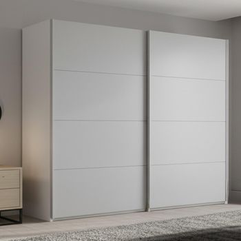 Beluga Extra Alpine White and Silk Grey 226cm 2 Door Sliding Wardrobe