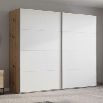 Beluga Extra Artisan Oak and Alpine White 226cm 2 Door Sliding Wardrobe