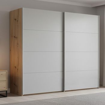Beluga Extra Artisan Oak and Silk Grey 226cm 2 Door Sliding Wardrobe