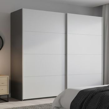 Beluga Extra Graphite and Silk Grey 226cm 2 Door Sliding Wardrobe