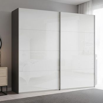 Beluga Extra Graphite and White High Gloss 226cm 2 Door Sliding Wardrobe