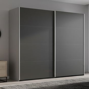 Beluga Extra Silk Grey and Graphite 226cm 2 Door Sliding Wardrobe
