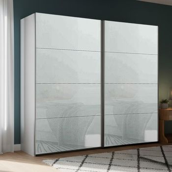 Beluga Extra Silk Grey and Silk Grey Glass 226cm 2 Door Sliding Wardrobe