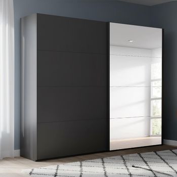 Beluga Extra Graphite 226cm 2 Door Mirror Sliding Wardrobe