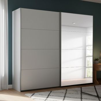Beluga Extra Silk Grey 226cm 2 Door Mirror Sliding Wardrobe
