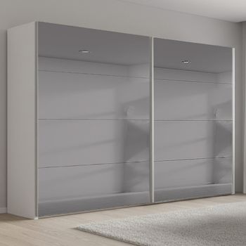 Beluga Extra Grey Mirrored Alpine White 271cm 2 Door Sliding Wardrobe