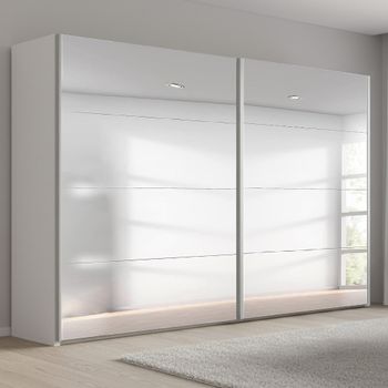 Beluga Extra Alpine White Mirrored 271cm 2 Door Sliding Wardrobe