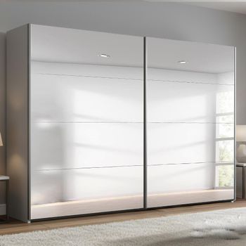 Beluga Extra Silk Grey Mirrored 271cm 2 Door Sliding Wardrobe