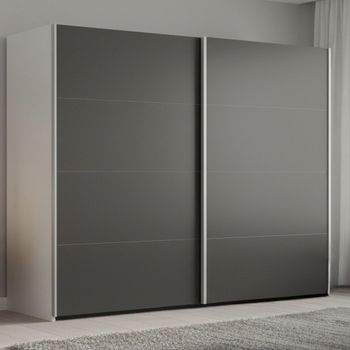 Beluga Extra Alpine White and Graphite 271cm 2 Door Sliding Wardrobe