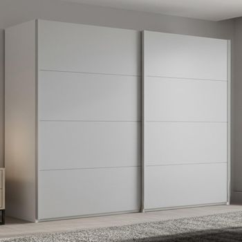 Beluga Extra Alpine White and Silk Grey 271cm 2 Door Sliding Wardrobe