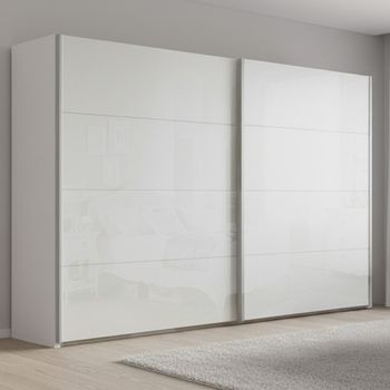 Beluga Extra Alpine White and White High Gloss 271cm 2 Door Sliding Wardrobe