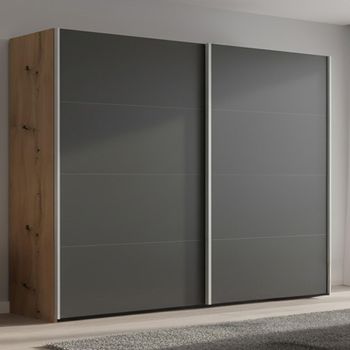 Beluga Extra Artisan Oak and Graphite 271cm 2 Door Sliding Wardrobe