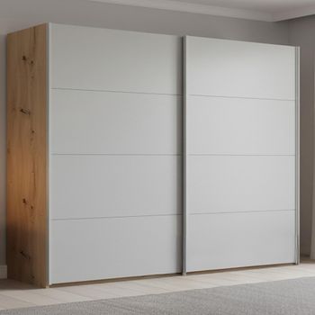 Beluga Extra Artisan Oak and Silk Grey 271cm 2 Door Sliding Wardrobe