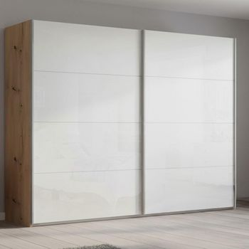 Beluga Extra Artisan Oak and White High Gloss 271cm 2 Door Sliding Wardrobe