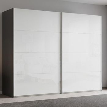 Beluga Extra Graphite and White High Gloss 271cm 2 Door Sliding Wardrobe