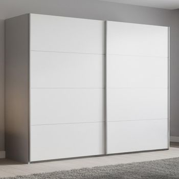 Beluga Extra Silk Grey and Alpine White 271cm 2 Door Sliding Wardrobe