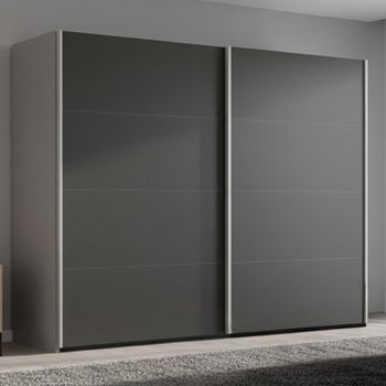 Beluga Extra Silk Grey and Graphite 271cm 2 Door Sliding Wardrobe