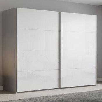 Beluga Extra Silk Grey and White High Gloss 271cm 2 Door Sliding Wardrobe