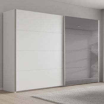 Beluga Extra Grey Mirror Alpine White 271cm 2 Door Sliding Wardrobe