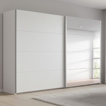 Beluga Extra Alpine White 271cm 2 Door Mirror Sliding Wardrobe