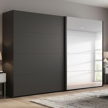 Beluga Extra Graphite 271cm 2 Door Mirror Sliding Wardrobe