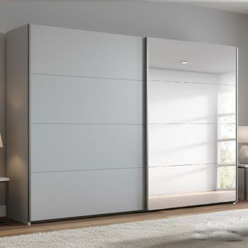 Beluga Extra Silk Grey 271cm 2 Door Mirror Sliding Wardrobe