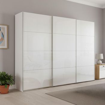 Beluga Extra Alpine White and White High Gloss 271cm 3 Door Sliding Wardrobe