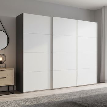 Beluga Extra Graphite and Alpine White 271cm 3 Door Sliding Wardrobe
