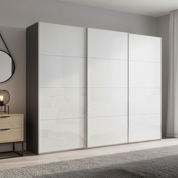 Beluga Extra Graphite and White High Gloss 271cm 3 Door Sliding Wardrobe