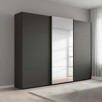 Beluga Extra Graphite 271cm 3 Door Mirror Sliding Wardrobe