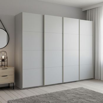 Beluga Extra Silk Grey 271cm 4 Door Sliding Wardrobe
