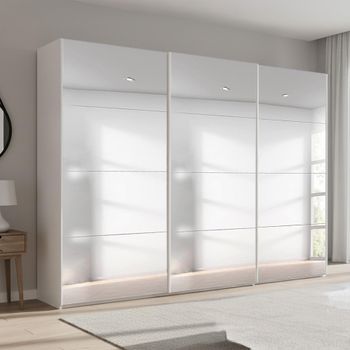 Beluga Extra Alpine White Mirrored 316cm 3 Door Sliding Wardrobe