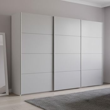 Beluga Extra Alpine White and Silk Grey 316cm 3 Door Sliding Wardrobe