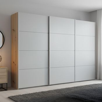 Beluga Extra Artisan Oak and Silk Grey 316cm 3 Door Sliding Wardrobe