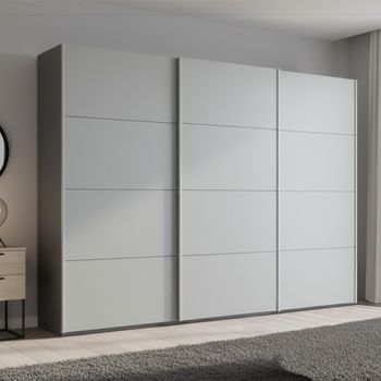 Beluga Extra Graphite and Silk Grey 316cm 3 Door Sliding Wardrobe