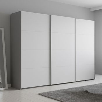 Beluga Extra Silk Grey and Alpine White 316cm 3 Door Sliding Wardrobe